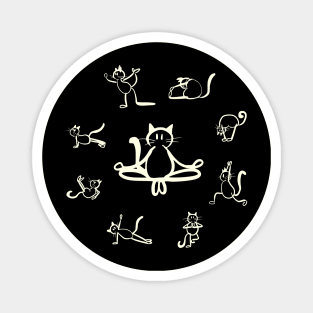 Yoga Cats (Black) Magnet